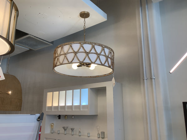 Four Light Pendant from the Tulum Collection in Matte Brass Finish by Capital Lighting (Clearance Display, Final Sale)
