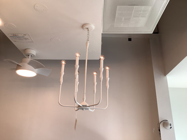 Six Light Chandelier from the Paloma Collection in Textured White Finish by Capital Lighting (Clearance Display, Final Sale)
