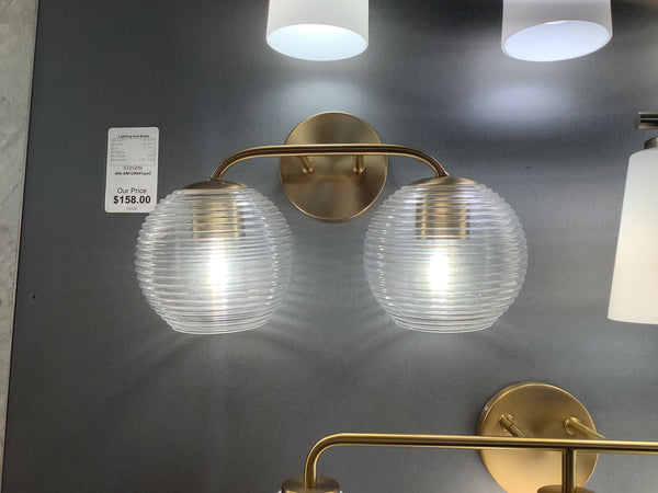 Two Light Vanity from the Dolan Collection in Matte Brass Finish by Capital Lighting (Clearance Display, Final Sale)