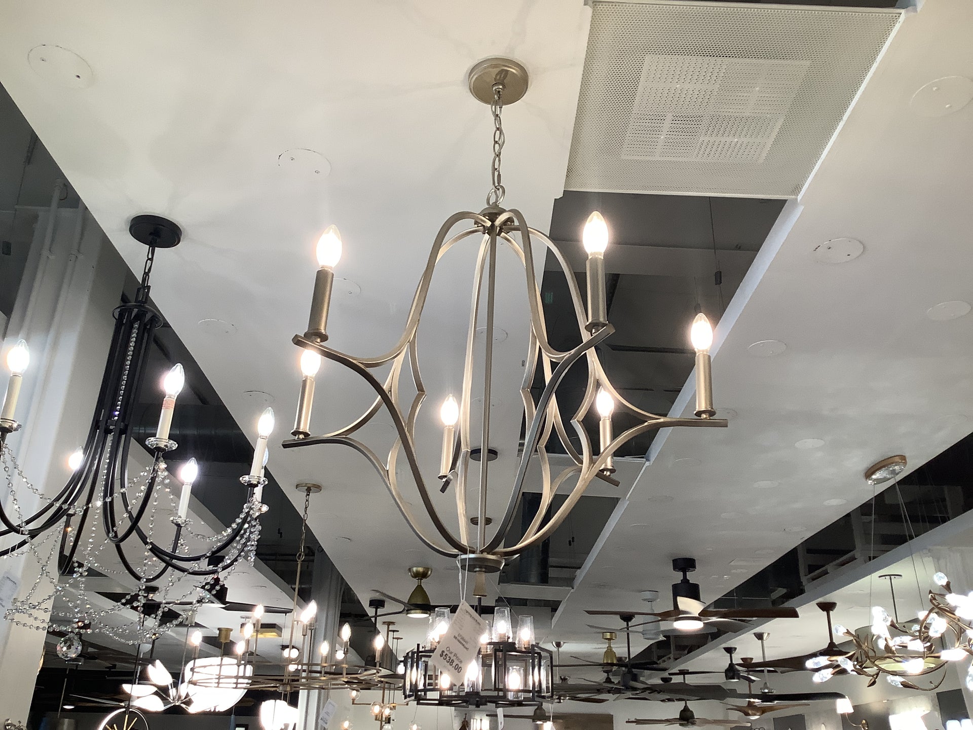 Six Light Chandelier from the Claire Collection in Brushed Champagne Finish by Capital Lighting (Clearance Display, Final Sale)