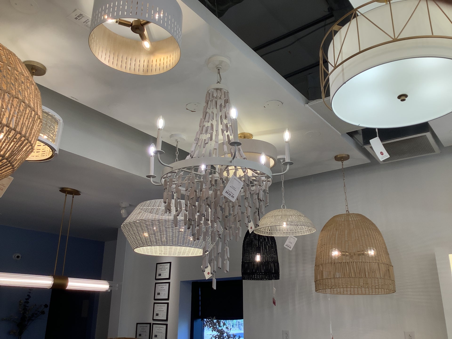Six Light Chandelier from the Carissa Collection in Organic White Finish by Capital Lighting (Clearance Display, Final Sale)