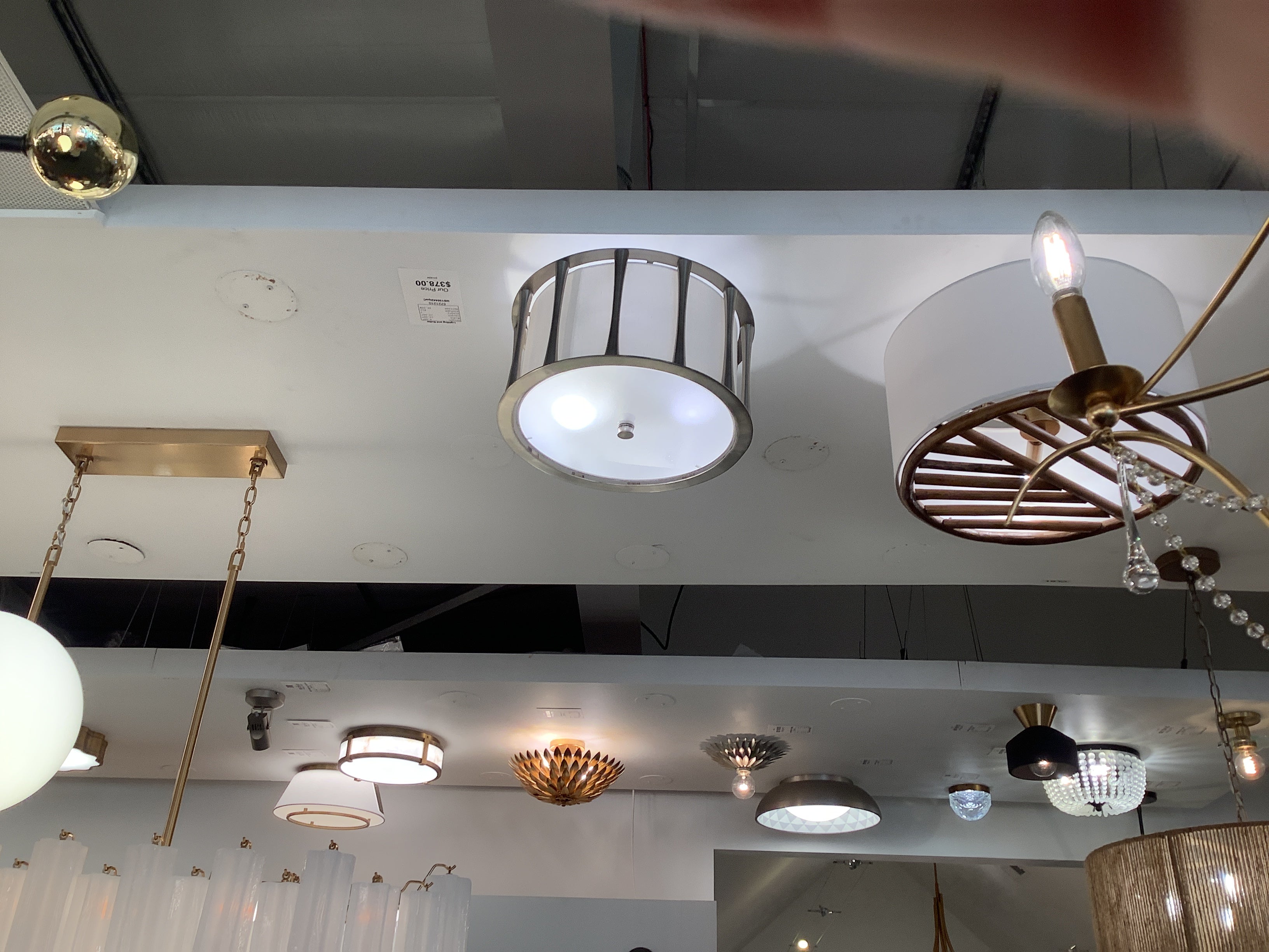 Three Light Semi-Flush Mount from the Bodie Collection in Brushed Nickel Finish by Capital Lighting (Clearance Display, Final Sale)