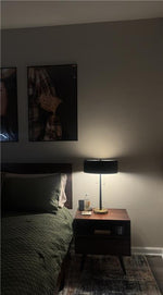 Matte Black Core Table Lamp with Matte Brass base by Annimus