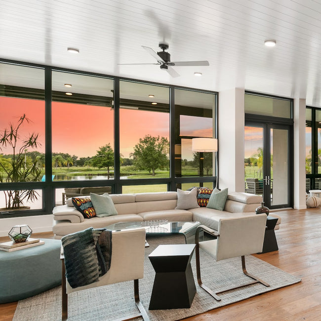 Modern Fan Co Industry DC 50" Ceiling Fan - Damp Rated - photo (Industry_308H.jpg) [Modern Fan Co-IND-GV-50-WH-NL-WC|CUSTOM|1]