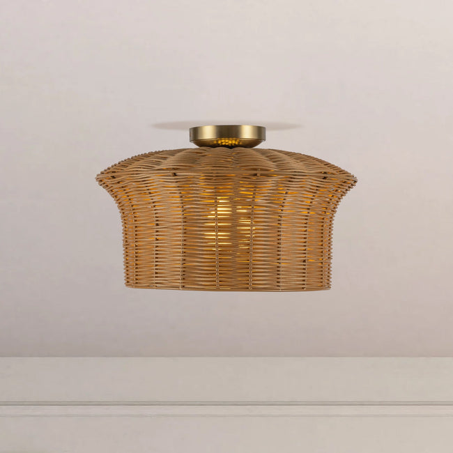 Kai 16" Semi-Flush Mount - room setting, Brushed Gold [Alora-SF641016BG|CUSTOM|2]