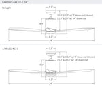 Modern Fan Co LeatherLuxe DC 54" Ceiling Fan - dimension drawing (LLX-54-LineDrawing.jpg) [Modern Fan Co-LLX-GWIV-54-EB-NL-WC|CUSTOM|15]