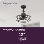 Fanimation LP3071LGR Archive - 18 inch - GR with WE Blades: room size guide [Fanimation-LP3071LGR|CUSTOM|4]