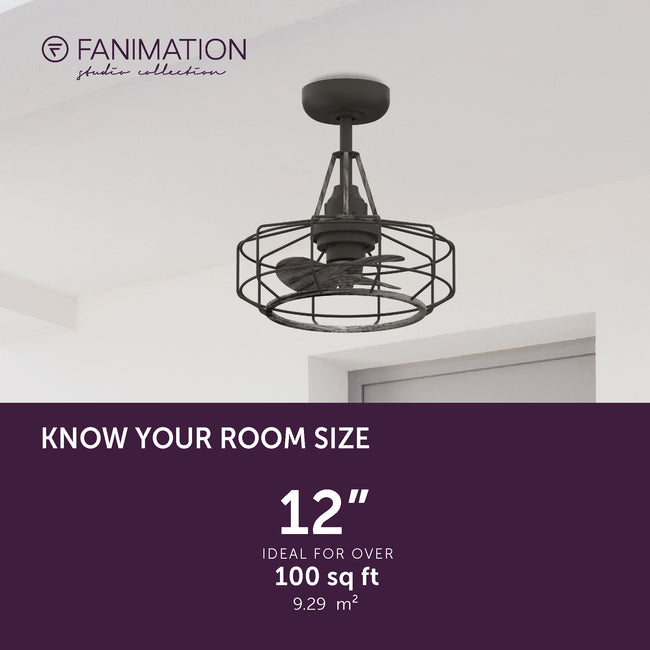 Fanimation LP3071LGR Archive - 18 inch - GR with WE Blades: room size guide [Fanimation-LP3071LGR|CUSTOM|4]