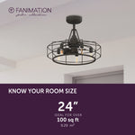 Fanimation LP3072LGR Archive - 24 inch - GR with WE Blades and LED LK: room size guide [Fanimation-LP3072LGR|CUSTOM|4]