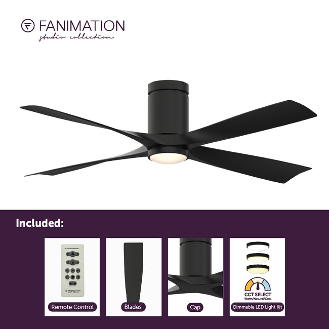 Fanimation LP6804LBL AireFlush - 52 inch - BL with BL Blades and LED LK: what's included card [Fanimation-LP6804LBL|CUSTOM|2]