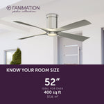 Fanimation LP6804LBN AireFlush - 52 inch - BN with BN Blades and LED LK: room size guide [Fanimation-LP6804LBN|CUSTOM|4]