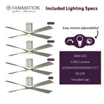 Fanimation LP6804LBN AireFlush - 52 inch - BN with BN Blades and LED LK: included lighting specs [Fanimation-LP6804LBN|CUSTOM|7]