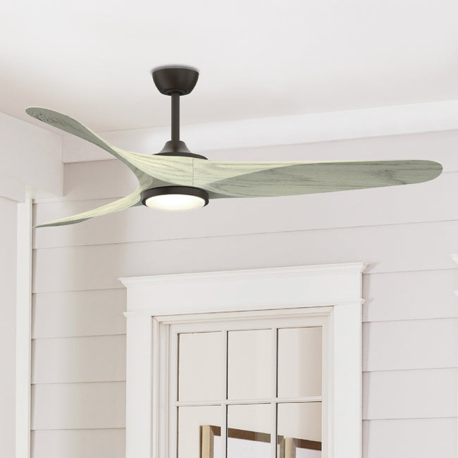 Fanimation LP6821LAZ Yardley - 64 inch - AZ with Light Oak Blade and LED LK: shown installed in a room [Fanimation-LP6821LAZ|CUSTOM|3]