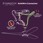 Fanimation LP6821LBL Yardley - 64 inch - BL with BL Blade and LED LK: KwikWire wiring connection card [Fanimation-LP6821LBL|CUSTOM|10]