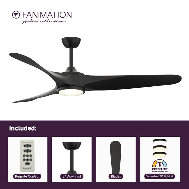 Fanimation LP6821LBL Yardley - 64 inch - BL with BL Blade and LED LK: what's included card [Fanimation-LP6821LBL|CUSTOM|2]