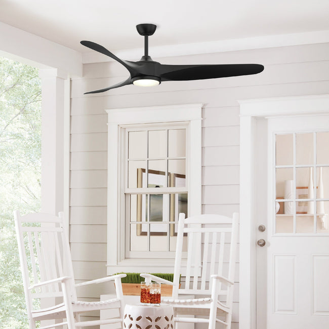 Fanimation LP6821LBL Yardley - 64 inch - BL with BL Blade and LED LK: shown in a room setting [Fanimation-LP6821LBL|CUSTOM|13]