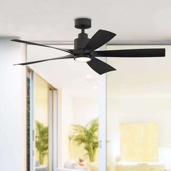 Fanimation LP6834LBL Kwint - 52 inch - BL with BL Blades and LED LK: shown installed in a room [Fanimation-LP6834LBL|CUSTOM|3]