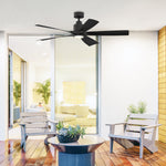 Fanimation LP6834LBL Kwint - 52 inch - BL with BL Blades and LED LK: shown in a room setting [Fanimation-LP6834LBL|CUSTOM|12]