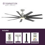 Fanimation LP6864LBN SixtyFour - 64 inch - BN with BL Blade and LED LK: what's included card [Fanimation-LP6864LBN|CUSTOM|2]