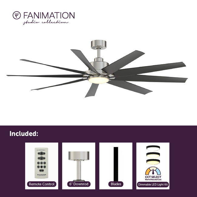 Fanimation LP6864LBN SixtyFour - 64 inch - BN with BL Blade and LED LK: what's included card [Fanimation-LP6864LBN|CUSTOM|2]