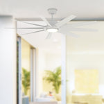 Fanimation LP6864LMW SixtyFour - 64 inch - MW with MW Blade and LED LK: shown installed in a room [Fanimation-LP6864LMW|CUSTOM|3]