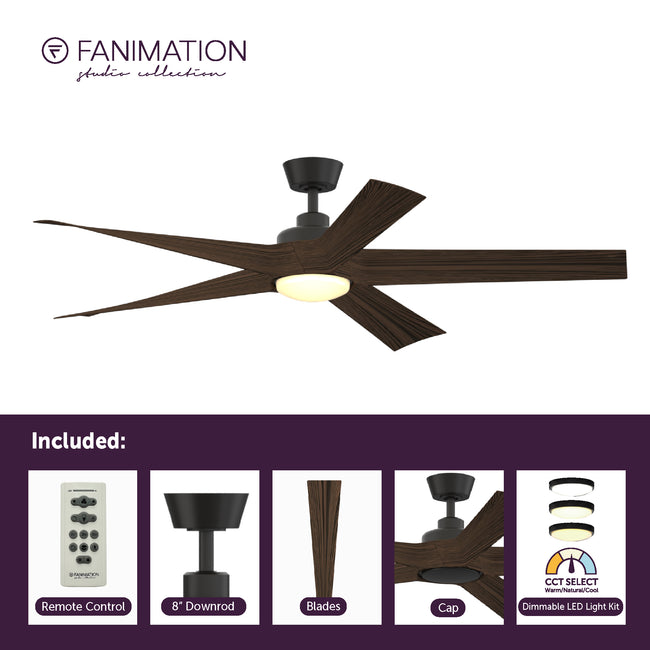 Fanimation LP7614LAZ Radius - 60 inch - AZ with Bourbon Blades and LED LK: what's included card [Fanimation-LP7614LAZ|CUSTOM|2]