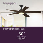 Fanimation LP7614LAZ Radius - 60 inch - AZ with Bourbon Blades and LED LK: room size guide [Fanimation-LP7614LAZ|CUSTOM|4]