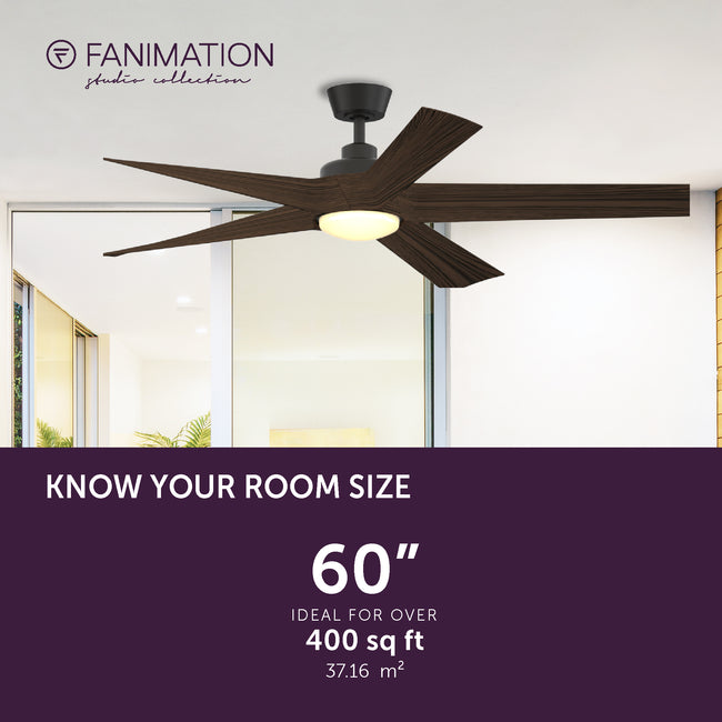 Fanimation LP7614LAZ Radius - 60 inch - AZ with Bourbon Blades and LED LK: room size guide [Fanimation-LP7614LAZ|CUSTOM|4]