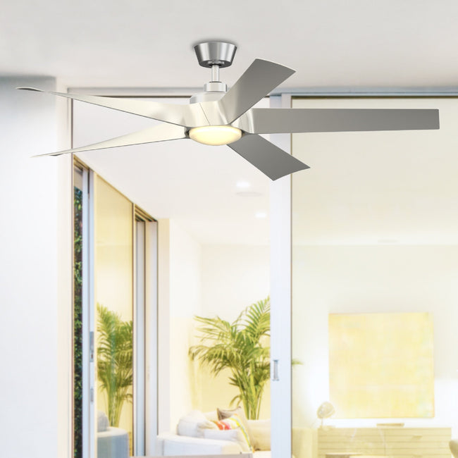 Fanimation LP7614LBN Radius - 60 inch - BN with GRY Blades and LED LK: shown installed in a room [Fanimation-LP7614LBN|CUSTOM|3]