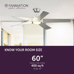 Fanimation LP7614LBN Radius - 60 inch - BN with GRY Blades and LED LK: room size guide [Fanimation-LP7614LBN|CUSTOM|4]