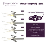 Fanimation LP7614LBN Radius - 60 inch - BN with GRY Blades and LED LK: included lighting specs [Fanimation-LP7614LBN|CUSTOM|7]