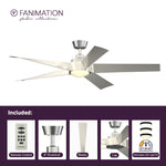 Fanimation LP7614LBN Radius - 60 inch - BN with GRY Blades and LED LK: what's included card [Fanimation-LP7614LBN|CUSTOM|2]