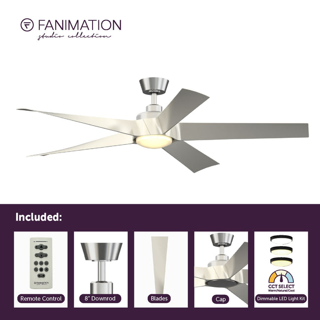 Fanimation LP7614LBN Radius - 60 inch - BN with GRY Blades and LED LK: what's included card [Fanimation-LP7614LBN|CUSTOM|2]
