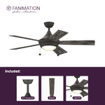 Fanimation LP7653LGR AireDrop Pull Chain - 48 inch - GR with WE and LED LK: what's included card [Fanimation-LP7653LGR|CUSTOM|2]