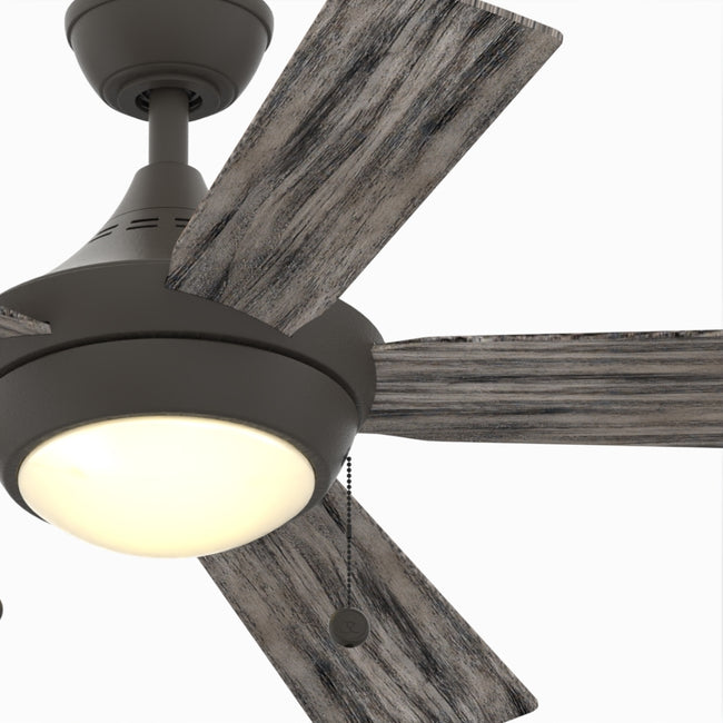 Fanimation LP7653LGR AireDrop Pull Chain - 48 inch - GR with WE and LED LK: bottom view [Fanimation-LP7653LGR|CUSTOM|9]