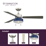 Fanimation LP7678LBN Navy - 52 inch - BN with GRY Blades and LED LK: what's included card [Fanimation-LP7678LBN|CUSTOM|2]