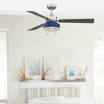 Fanimation LP7678LBN Navy - 52 inch - BN with GRY Blades and LED LK: shown in a room setting [Fanimation-LP7678LBN|CUSTOM|11]