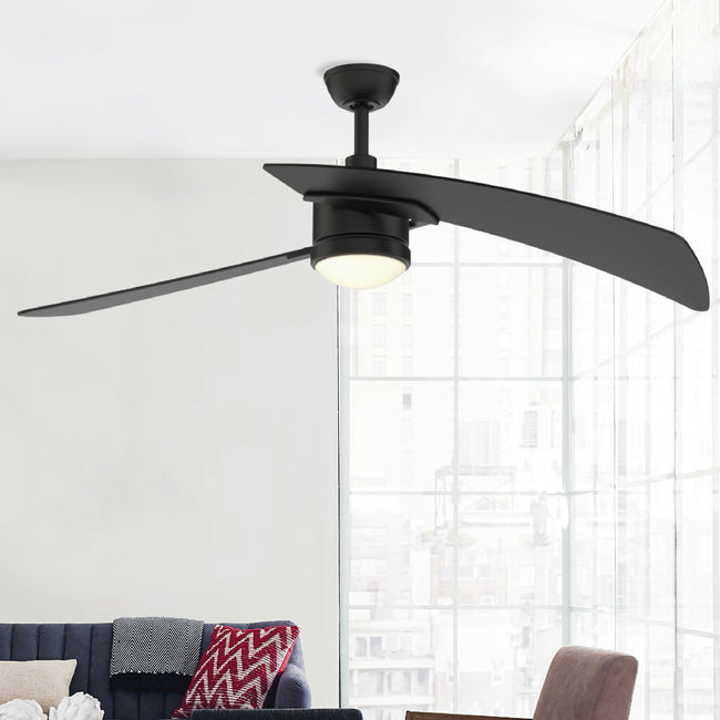 Fanimation LP8066LBL AireDuo - 48 inch - BL with BL Blades and LED LK: shown installed in a room [Fanimation-LP8066LBL|CUSTOM|3]