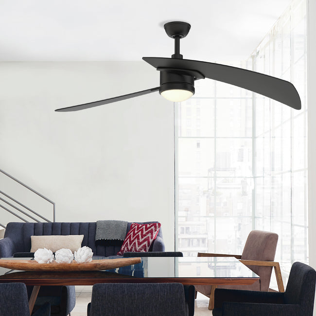 Fanimation LP8066LBL AireDuo - 48 inch - BL with BL Blades and LED LK: shown in a room setting [Fanimation-LP8066LBL|CUSTOM|12]