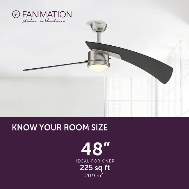 Fanimation LP8066LBN AireDuo - 48 inch - BN with BL Blades and LED LK: room size guide [Fanimation-LP8066LBN|CUSTOM|4]