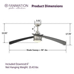 Fanimation LP8066LBN AireDuo - 48 inch - BN with BL Blades and LED LK: product dimensions diagram [Fanimation-LP8066LBN|CUSTOM|5]