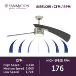 Fanimation LP8066LBN AireDuo - 48 inch - BN with BL Blades and LED LK: airflow CFM and RPM chart [Fanimation-LP8066LBN|CUSTOM|6]
