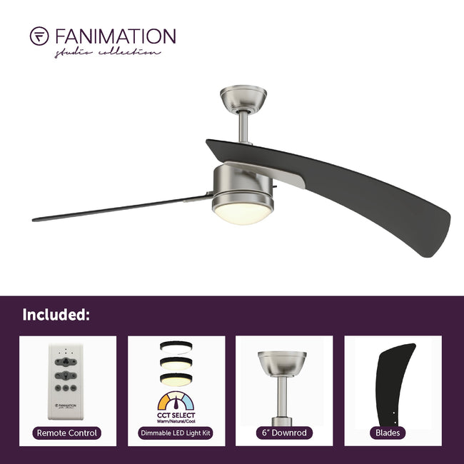 Fanimation LP8066LBN AireDuo - 48 inch - BN with BL Blades and LED LK: what's included card [Fanimation-LP8066LBN|CUSTOM|2]