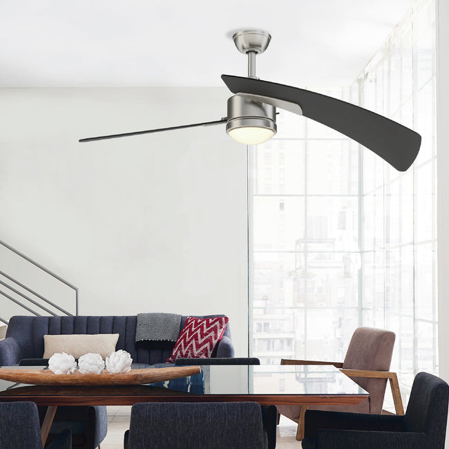 Fanimation LP8066LBN AireDuo - 48 inch - BN with BL Blades and LED LK: shown in a room setting [Fanimation-LP8066LBN|CUSTOM|12]