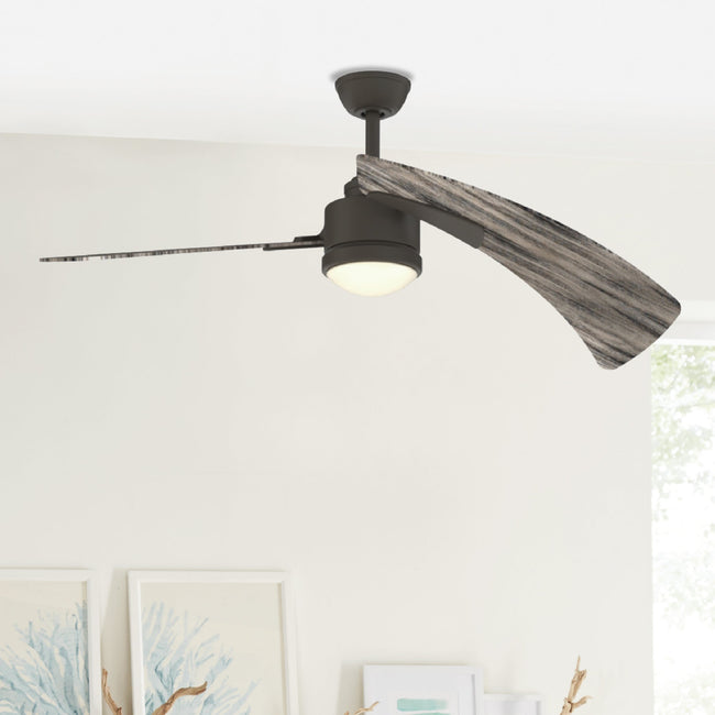 Fanimation LP8066LGR AireDuo - 48 inch - GR with WE Blades and LED LK: shown installed in a room [Fanimation-LP8066LGR|CUSTOM|3]
