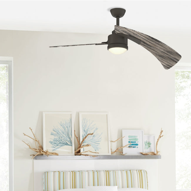 Fanimation LP8066LGR AireDuo - 48 inch - GR with WE Blades and LED LK: shown in a room setting [Fanimation-LP8066LGR|CUSTOM|12]