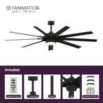 Fanimation LP8147SLBL Slinger - 72 inch - BL with BL Blades and LED LK: what's included card [Fanimation-LP8147SLBL|CUSTOM|2]