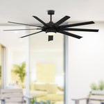 Fanimation LP8147SLBL Slinger - 72 inch - BL with BL Blades and LED LK: shown installed in a room [Fanimation-LP8147SLBL|CUSTOM|3]
