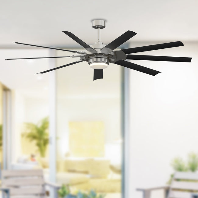 Fanimation LP8147SLBNBL Slinger - 72 inch - BN with BL Blades and LED LK: shown installed in a room [Fanimation-LP8147SLBNBL|CUSTOM|3]