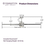 Fanimation LP8147SLBNBL Slinger - 72 inch - BN with BL Blades and LED LK: product dimensions diagram [Fanimation-LP8147SLBNBL|CUSTOM|5]